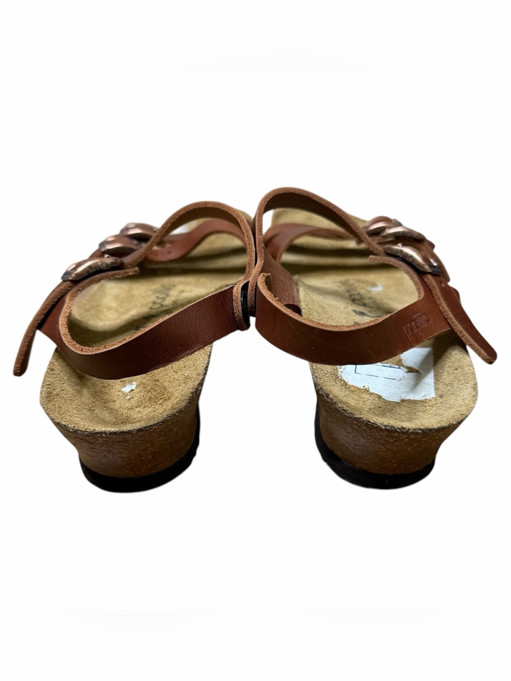 Birkenstock Papillio Lana Women’s US Size 6 / EU 37 Leather Wedge Sandals Cognac - Picture 4 of 9